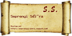 Seprenyi Sára névjegykártya